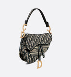 Saddle Bag Blue Oblique Embroidery