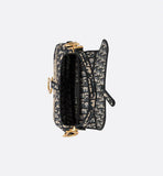 Saddle Bag Blue Oblique Embroidery