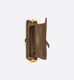 Saddle Bag with Strap Tobacco Brown Grained Calfskin