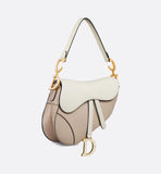 Saddle Bag with Strap Two-Tone Latte and Trench