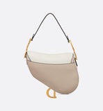 Saddle Bag with Strap Two-Tone Latte and Trench
