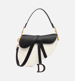 Saddle Bag with Strap Two-Tone Latte and Black