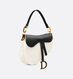 Saddle Bag with Strap Two-Tone Latte and Black
