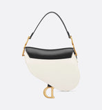 Saddle Bag with Strap Two-Tone Latte and Black