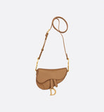 Mini Soft Saddle Bag with Strap Light Gold-Tone