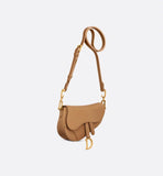 Mini Soft Saddle Bag with Strap Light Gold-Tone