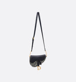 Mini Soft Saddle Bag with Strap Blue Oblique Jacquard