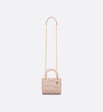 Mini Lady Bag Powder Pink Cannage