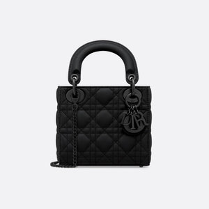 Mini Lady   Bag Black Ultramatte Cannage Calfskin