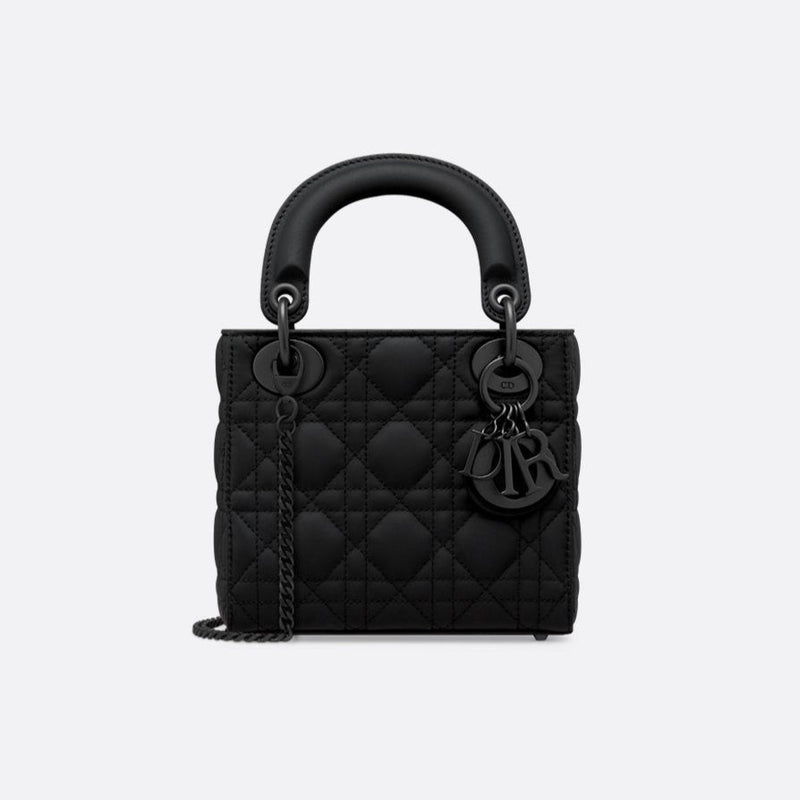 Mini Lady Bag Black Ultramatte Cannage Calfskin
