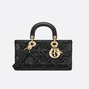 Lady D-Joy Handbag Black Embossed Quilted Pattern