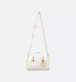 Small Lady Bag Latte Cannage Lambskin