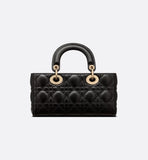 Small Lady Bag Black Cannage Lambskin