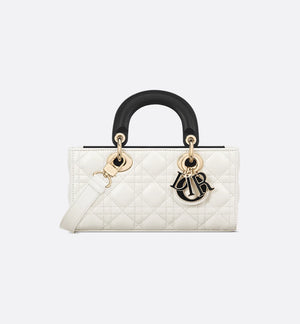 Small Lady Bag Two-Tone Latte and Black Cannage