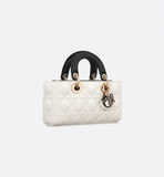 Small Lady Bag Two-Tone Latte and Black Cannage