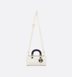 Small Lady Bag Two-Tone Latte and Black Cannage