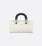 Small Lady Bag Two-Tone Latte and Black Cannage