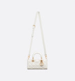 Small Lady Bag Latte Patent Cannage Calfskin