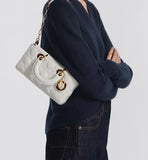 Small Lady Bag Latte Patent Cannage Calfskin