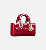 Small Lady Bag Cherry Red Patent Cannage Calfskin