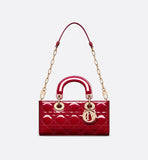 Small Lady Bag Cherry Red Patent Cannage Calfskin