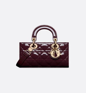 Small Lady D-Joy Bag Plum Patent Cannage Calfskin