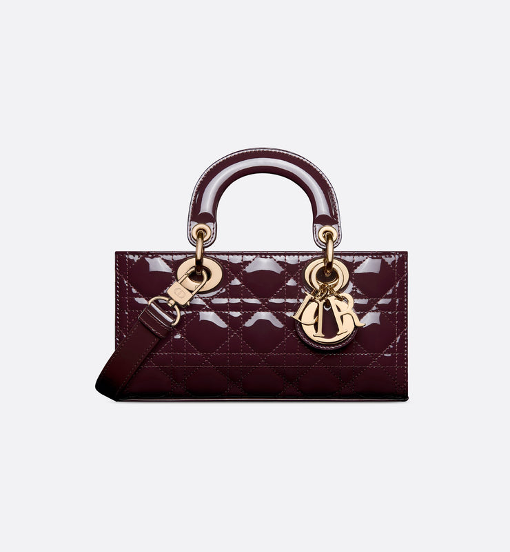 Small Lady D-Joy Bag Plum Patent Cannage Calfskin