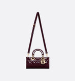 Small Lady D-Joy Bag Plum Patent Cannage Calfskin