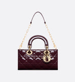 Small Lady D-Joy Bag Plum Patent Cannage Calfskin