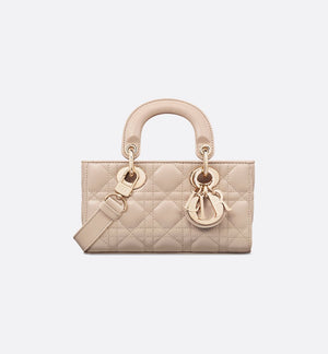 Mini Lady Bag Powder Beige Cannage Lambskin