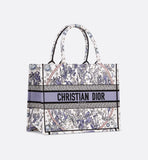 Lucky Medium Book Tote White and Blue Night of