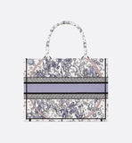Lucky Medium Book Tote White and Blue Night of