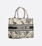 Medium Book Tote Latte and Black Zodiac
