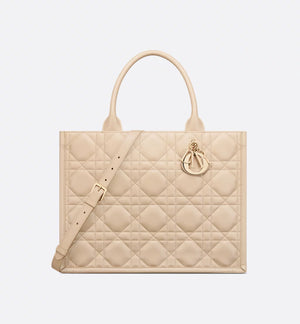 Medium Book Tote Powder Beige Macrocannage