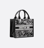 Small Book Tote Black and White Plan de Paris