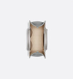 Small Book Tote Gray Oblique Embroidery and