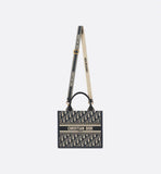 Small Book Tote BlueOblique Embroidery and