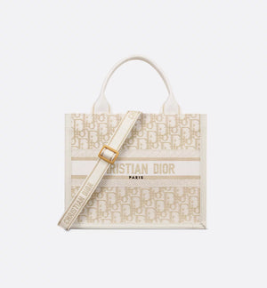 Small Book Tote Oblique Embroidery with Gold