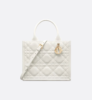Small Book Tote Latte Macrocannage Calfskin