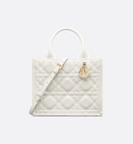 Small Book Tote Latte Macrocannage Calfskin