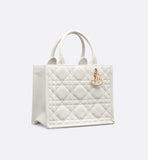 Small Book Tote Latte Macrocannage Calfskin