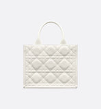 Small Book Tote Latte Macrocannage Calfskin