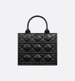 Small Book Tote Black Macrocannage Calfskin
