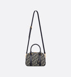 Medium Bowling Bag Blue Oblique Jacquard