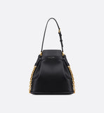 Medium C'est Bag Black Embossed Calfskin