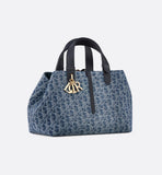 Medium Toujours Bag Blue Denim Oblique