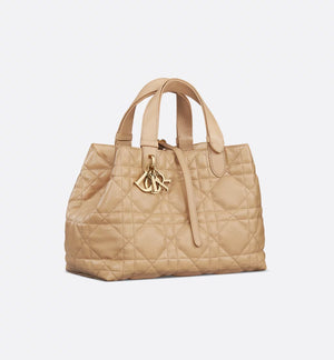 Medium Dior Toujours Bag Biscuit Macrocannage