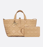 Medium Dior Toujours Bag Biscuit Macrocannage