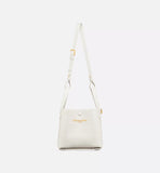 Small Signature Bucket Bag Latte Grained Calfskin