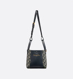 Small Signature Bucket Bag Blue Dior Oblique Jacquard
